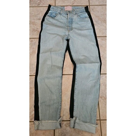 Revice Jeans Womens 28 Blue Black Ex Boyfriend Two Tone Denim Adult - Picture 1 of 8